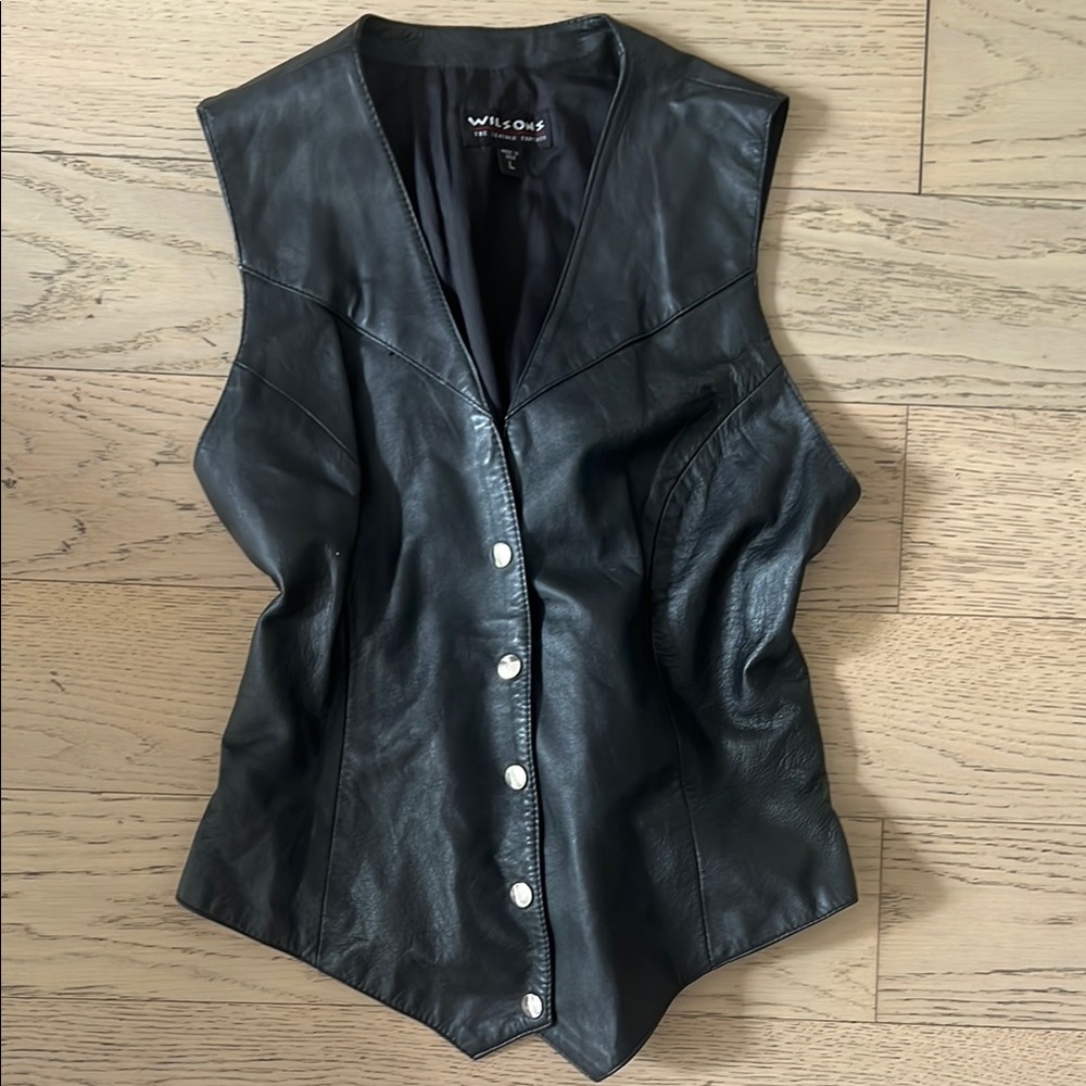 Vintage Wilson Black Leather Vest